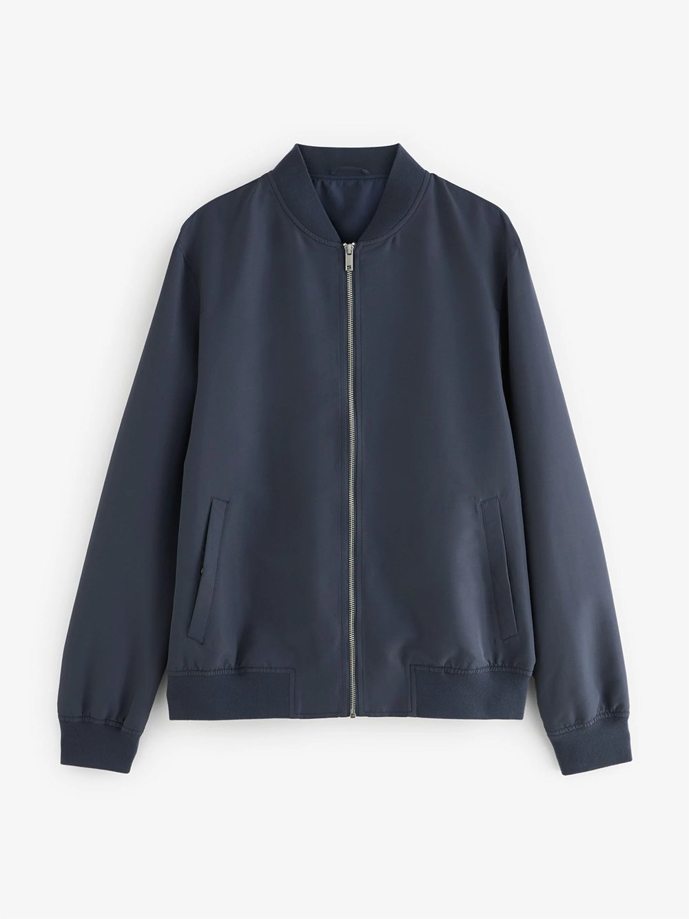 Custom Logo Blue Bomber Jacket – Shower-Resistant Fit