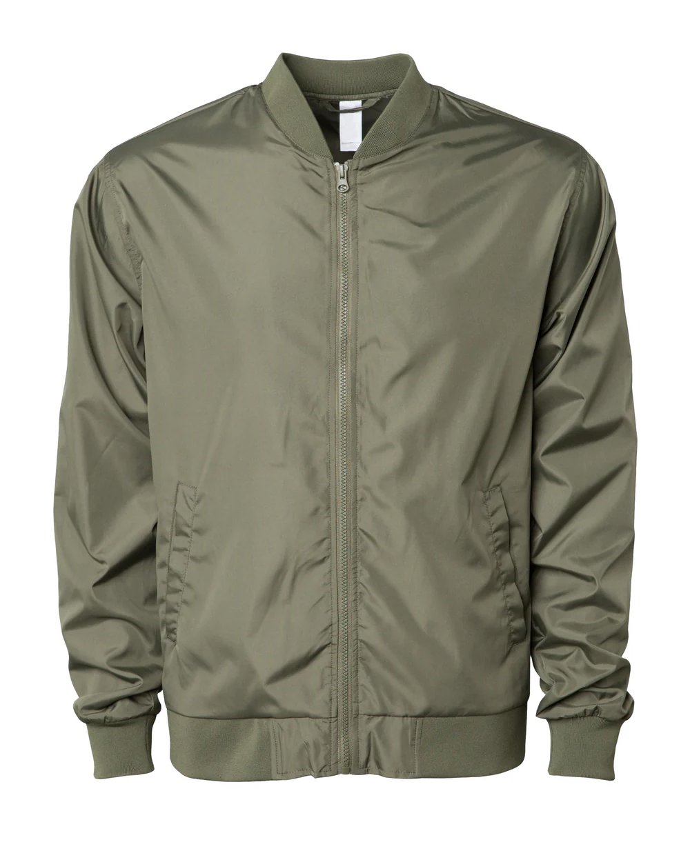 Fully customizable men’s bomber jacket in breathable windbreaker fabric, ideal for B2B orders.