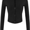 Women’s Full Zip-Up Running & Yoga Cropped Jacket with Thumb Hole – Lightweight, Stretch Fit - Image 6