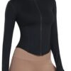 Women’s Full Zip-Up Running & Yoga Cropped Jacket with Thumb Hole – Lightweight, Stretch Fit - Image 5