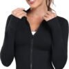 Women’s Full Zip-Up Running & Yoga Cropped Jacket with Thumb Hole – Lightweight, Stretch Fit - Image 2