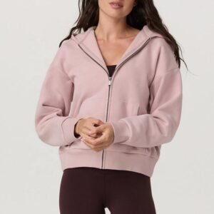 EspectOne High Quality Women Zip Up Cotton Fleece Hoodie