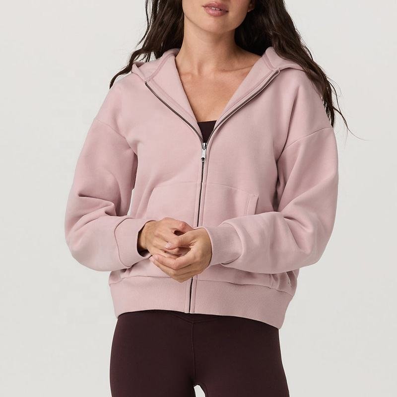 EspectOne High Quality Women Zip Up Cotton Fleece Hoodie