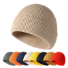 Quality Rib Knit Fold-Over Cuffed Beanie cotton Unisex - Image 1